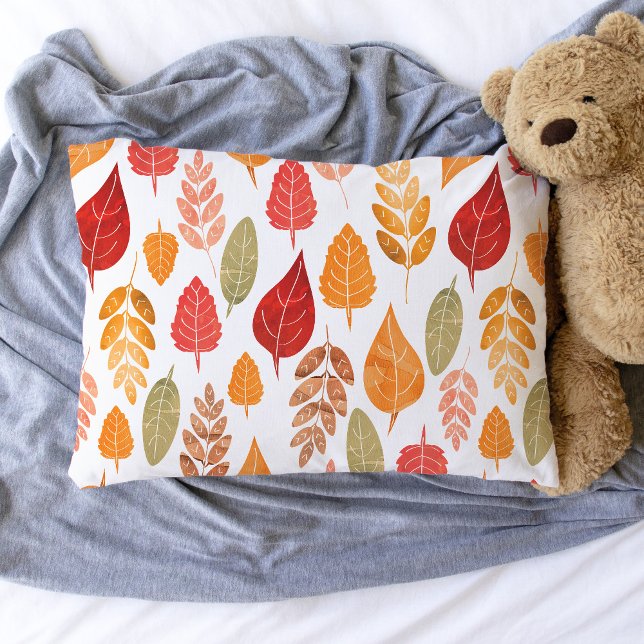 Painted Autumn Leaves Pattern Pillowcase (Autumn Leaves Pillowcase)