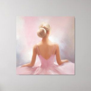 Painted Ballerina in Pink Canvas Print