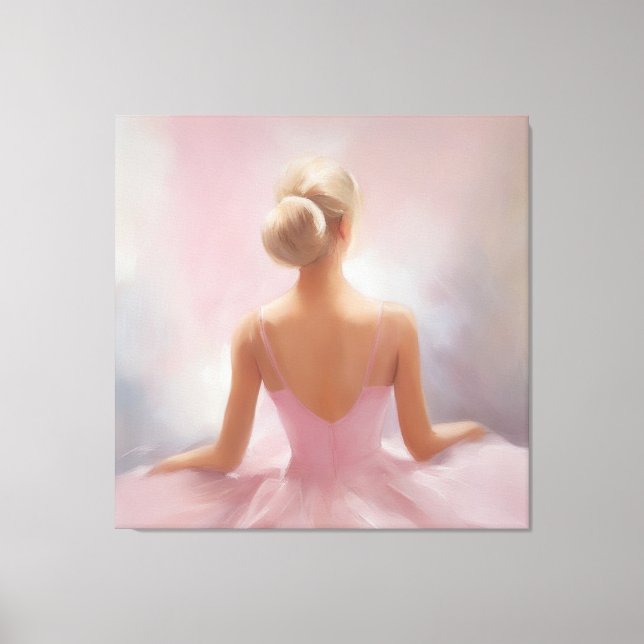 Painted Ballerina in Pink Canvas Print (Front)