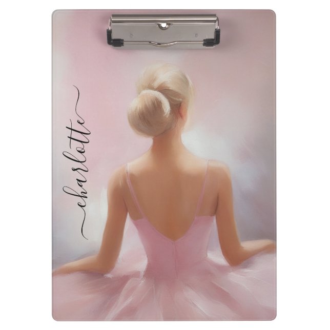 Painted Ballerina in Pink Clipboard (Front)