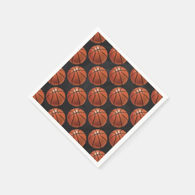 Painted Basketball Pattern Napkin (Corner)