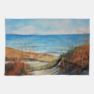 Painted Beach Sand Dunes Kitchen Towel