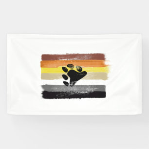 PAINTED BEAR PRIDE FLAG and SYMBOL Banner