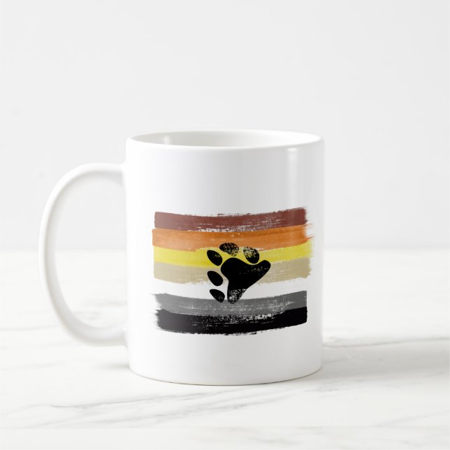 PAINTED BEAR PRIDE FLAG and SYMBOL Coffee Mug (Left)