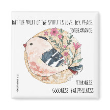 Painted Bird w Verse about peace (Galatians 5:22)