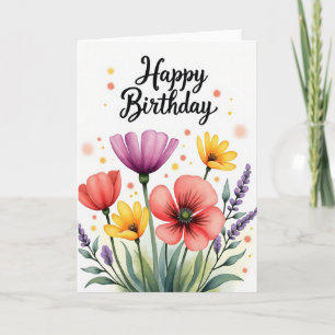 Painted Birthday Bloom Card