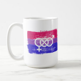 PAINTED BISEXUAL SYMBOL PRIDE FLAG COFFEE MUG