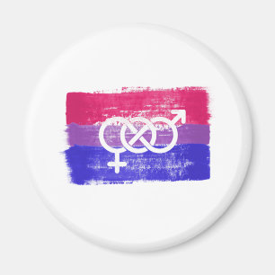 PAINTED BISEXUAL SYMBOL PRIDE FLAG MAGNET