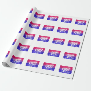 PAINTED BISEXUAL SYMBOL PRIDE FLAG WRAPPING PAPER