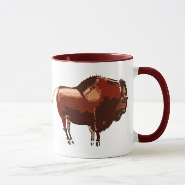 Painted Bison Ceramic Mug (Right)