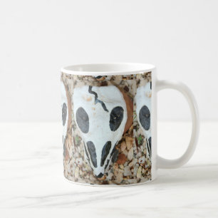 painted black/white skull coffee mug