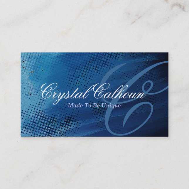 Painted Blue Grunge Customizable Business Card (Front)
