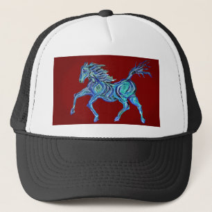 Painted Blue Horse Trucker Hat