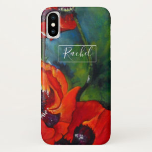 Painted Botanical Floral Orange Oriental Poppies Case-Mate iPhone Case