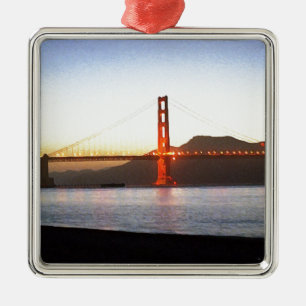 Painted Bridge Metal Ornament