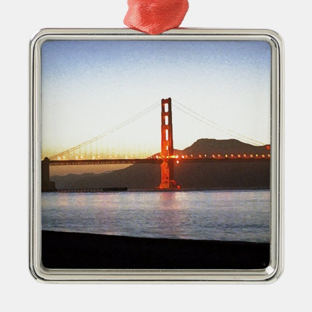 Painted Bridge Metal Ornament (Front)