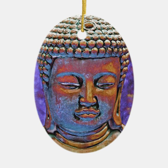 Painted Buddha Ceramic Ornament (Front)
