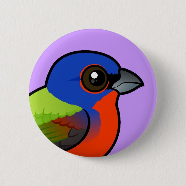 Painted Bunting 2 Inch Round Button (Front)
