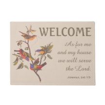 Painted Bunting Birds and Verse Doormat