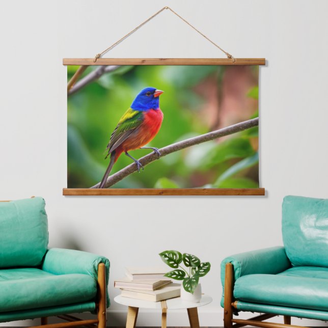 Painted Bunting Wall Tapestry (Living Room)