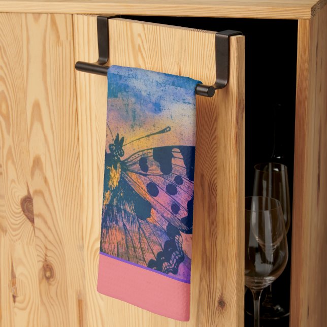 Painted butterflies  kitchen towel (Thirds Fold)
