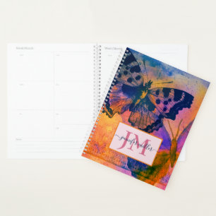 Painted butterflies  personalized planner