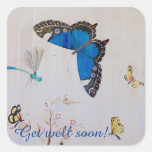 Painted butterflies square sticker
