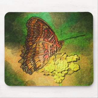 Painted Butterfly on Flower Stem Mouse Pad