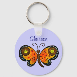 Painted Butterfly Personalized Key Chain