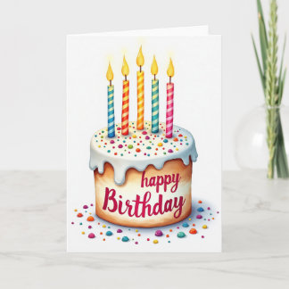 Painted Cake Birthday Card