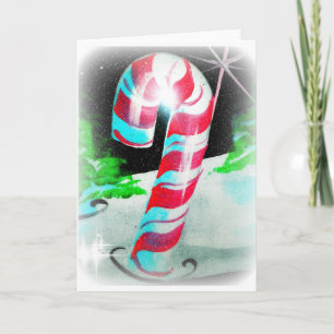 Painted Candy Canes Holiday Card