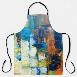 Painted canvas texture. Red and blue shading on ca Apron