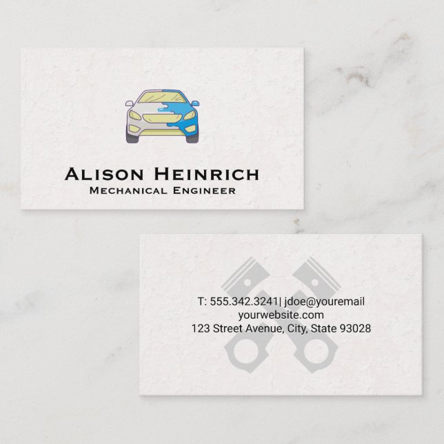 Painted Car Logo Business Card (Front/Back)