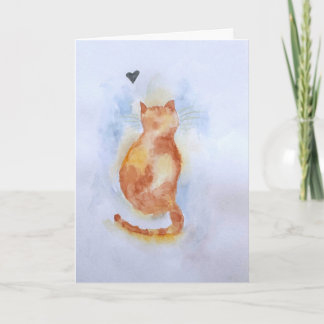 Painted cat greeting card