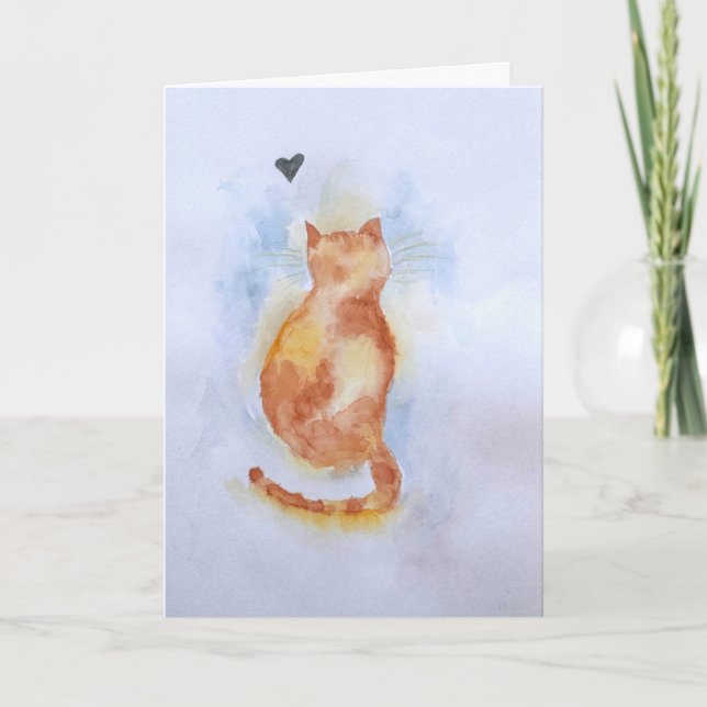 Painted cat greeting card (Front)