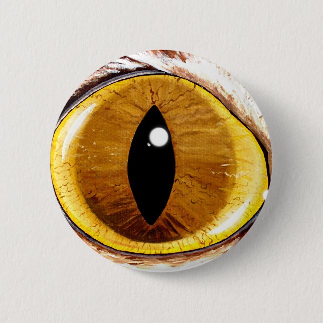 Painted Cat's Eye 2 Inch Round Button (Front)