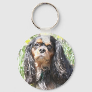 Painted Cavalier King Charles Spaniel Keychain