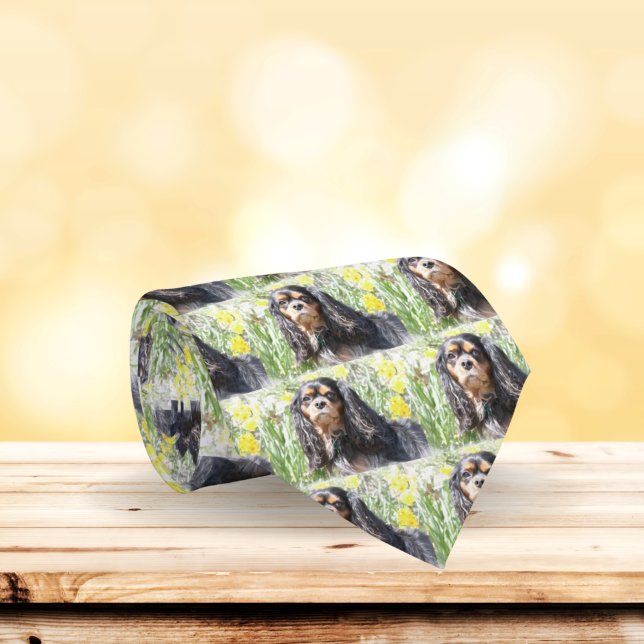 Painted Cavalier King Charles Spaniel Tie (Creator Uploaded)