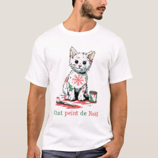 PAINTED CHRISTMAS CAT! - Feline Fir T-Shirt