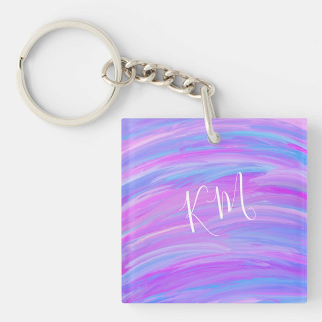 Painted Colours Personalized Acrylic Keychain (Front)