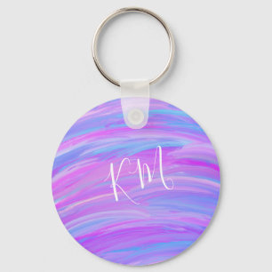 Painted Colours Personalized Button Keychain