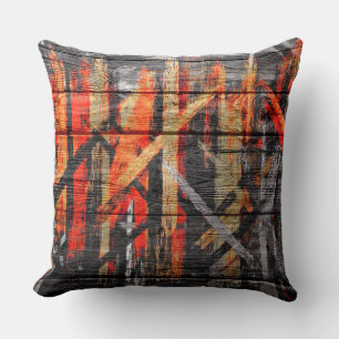 Painted Colours Wood Look #2 Throw Pillow