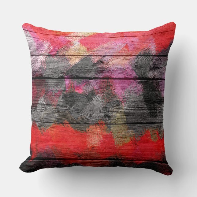 Painted Colours Wood Look #8 Throw Pillow (Front)