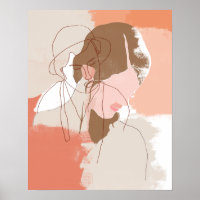 Painted Contour Female Portrait