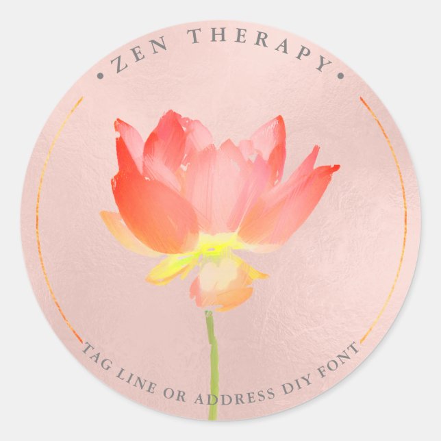 Painted Coral Lotus Ombre stickers (Front)