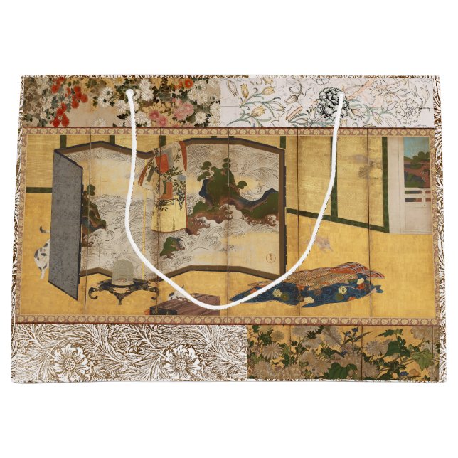 Painted Coromandel Changing Screen Large Gift Bag (Front)