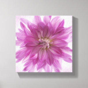 Painted Dahlia Art - Fuchsia Canvas Print