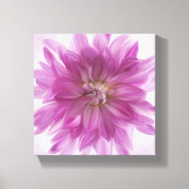 Painted Dahlia Art - Fuchsia Canvas Print (Front)