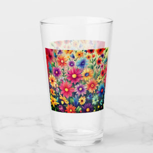 Painted Daisies - Drinking Glass