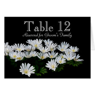 Painted Daisies Wedding Table Number